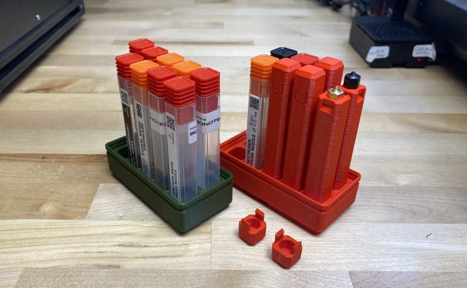 Single Nextruder Nozzle Box V2 - Gridfinity Nozzle Bin Compatible
