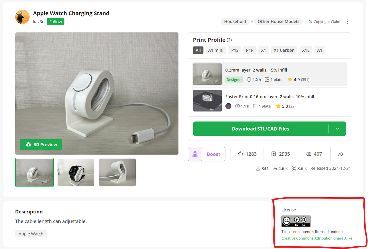 Apple Watch Şarj Standı Kaz3D (Sadece Plastik Aparattır!!!)