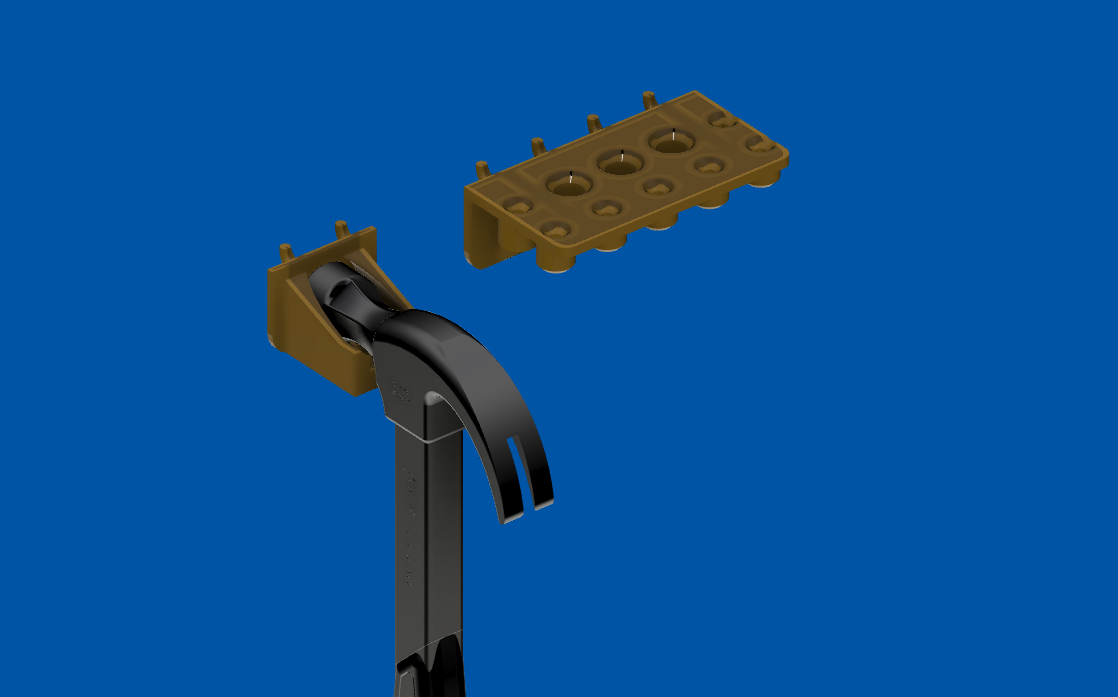 peg board screw driver holder small and big, and hammer holder