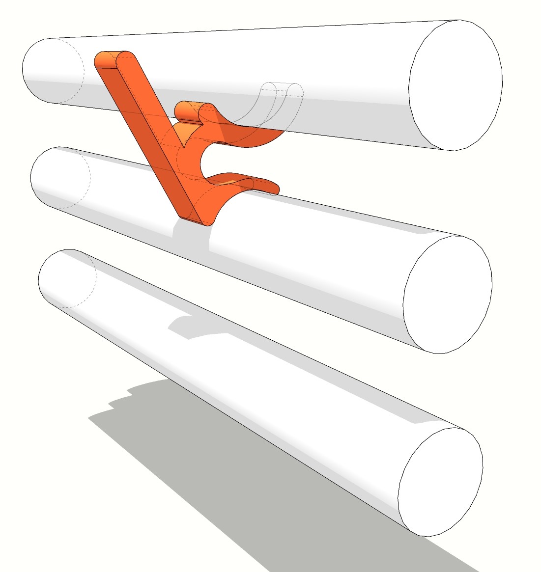 Towel hook with blocking clips 3D model thumbnail