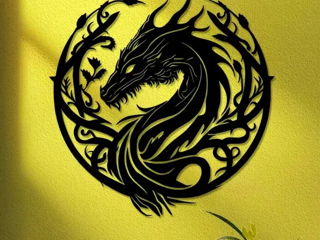 Dragon Head Floral Wall Art
