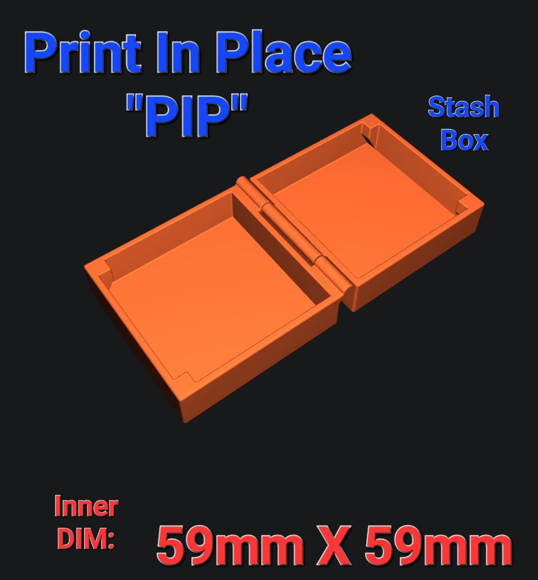 Stash Box (Print In Place) PIP  [59mm x 59mm]