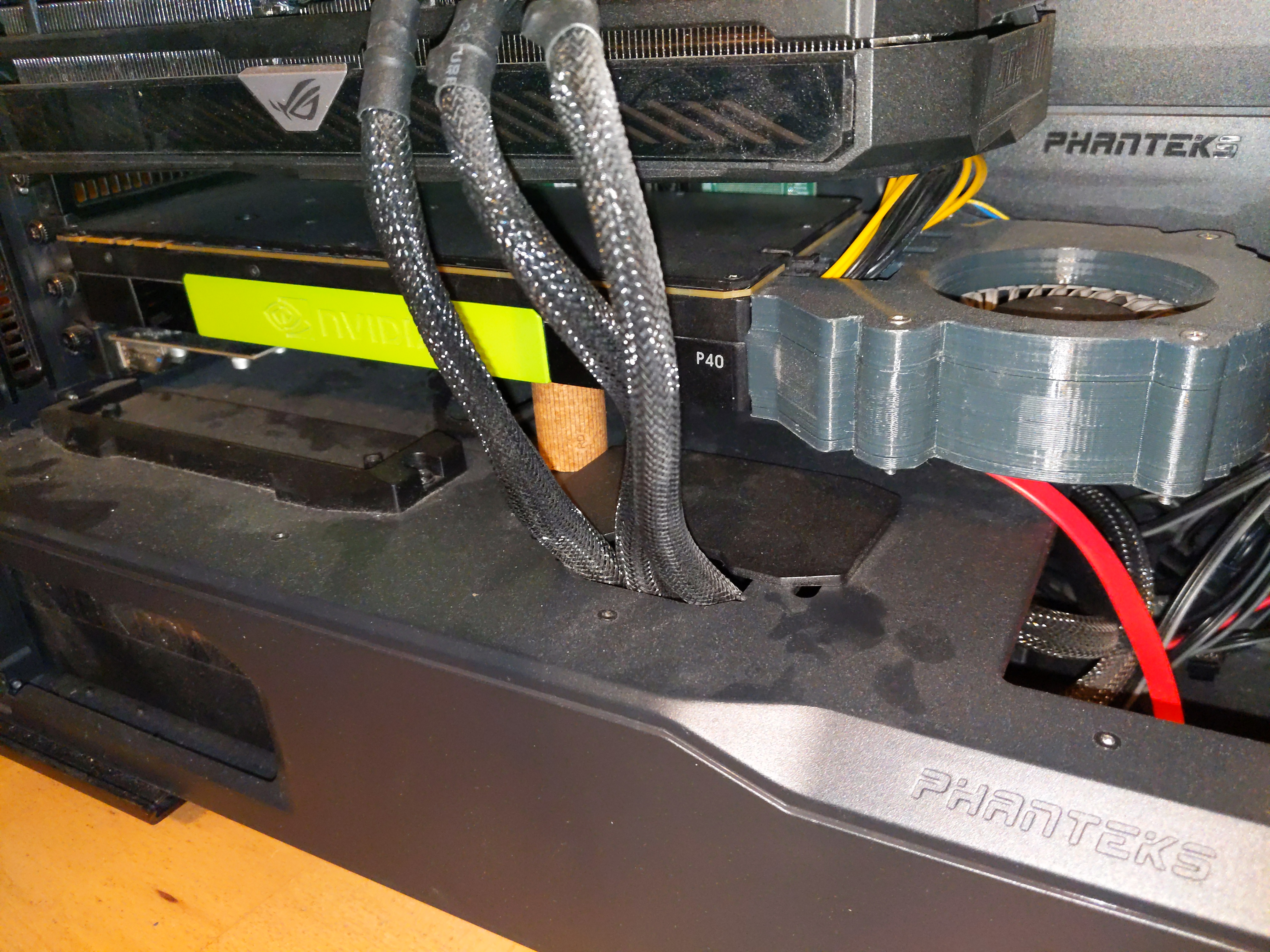 NVIDIA Tesla P40 Radial fan shroud (flipped for clearance)
