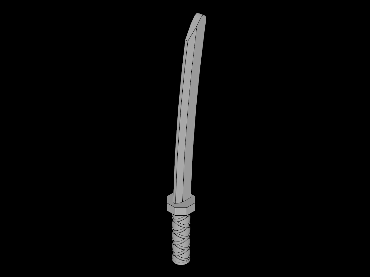 Lego Compatible (30173a.dat) Minifig Sword Katana Type  1 (Octagonal Guard)