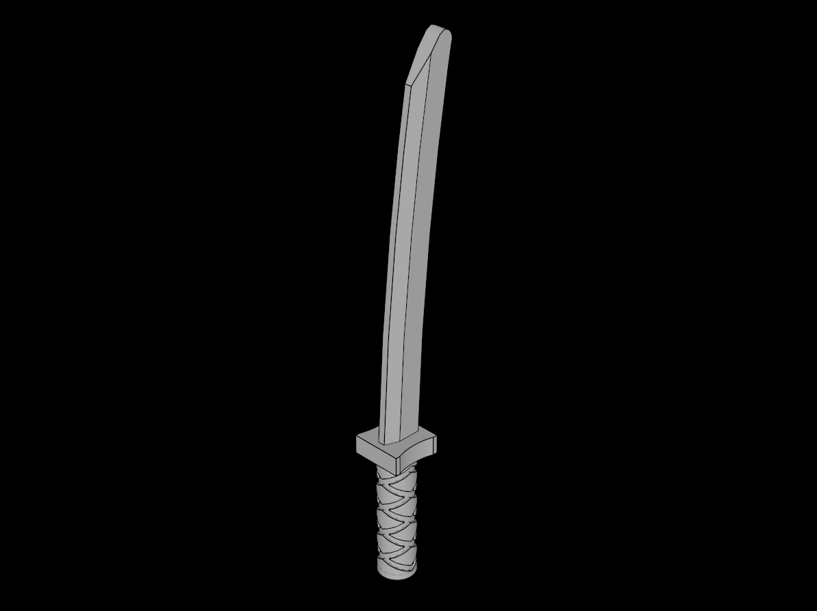 Lego Compatible (30173b.dat) Minifig Sword Katana Type  2 (Square Guard)