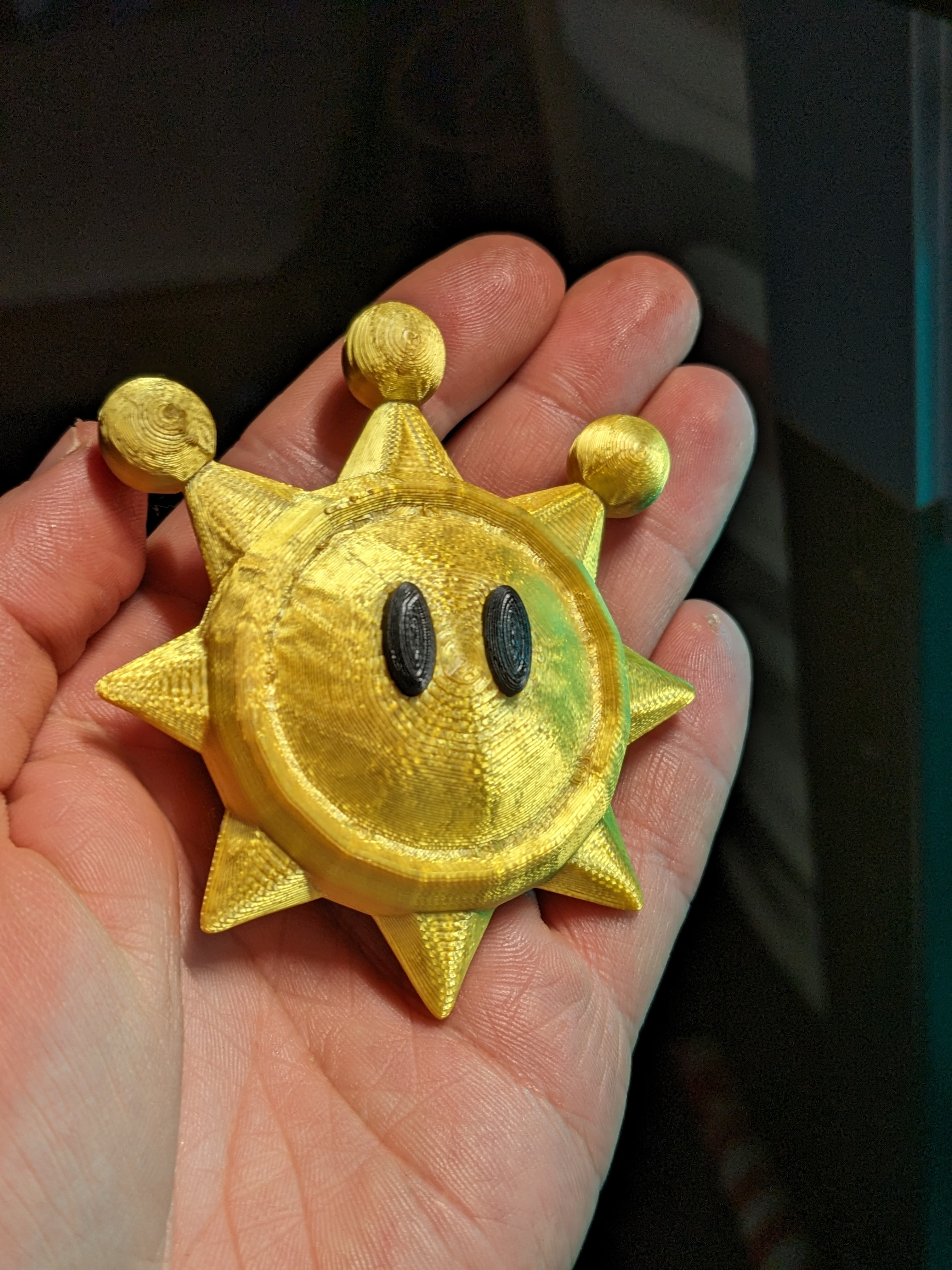 Mario Sunshine Shine Sprite FULLY push-pin assembled (NO supports, glue or hardware!)