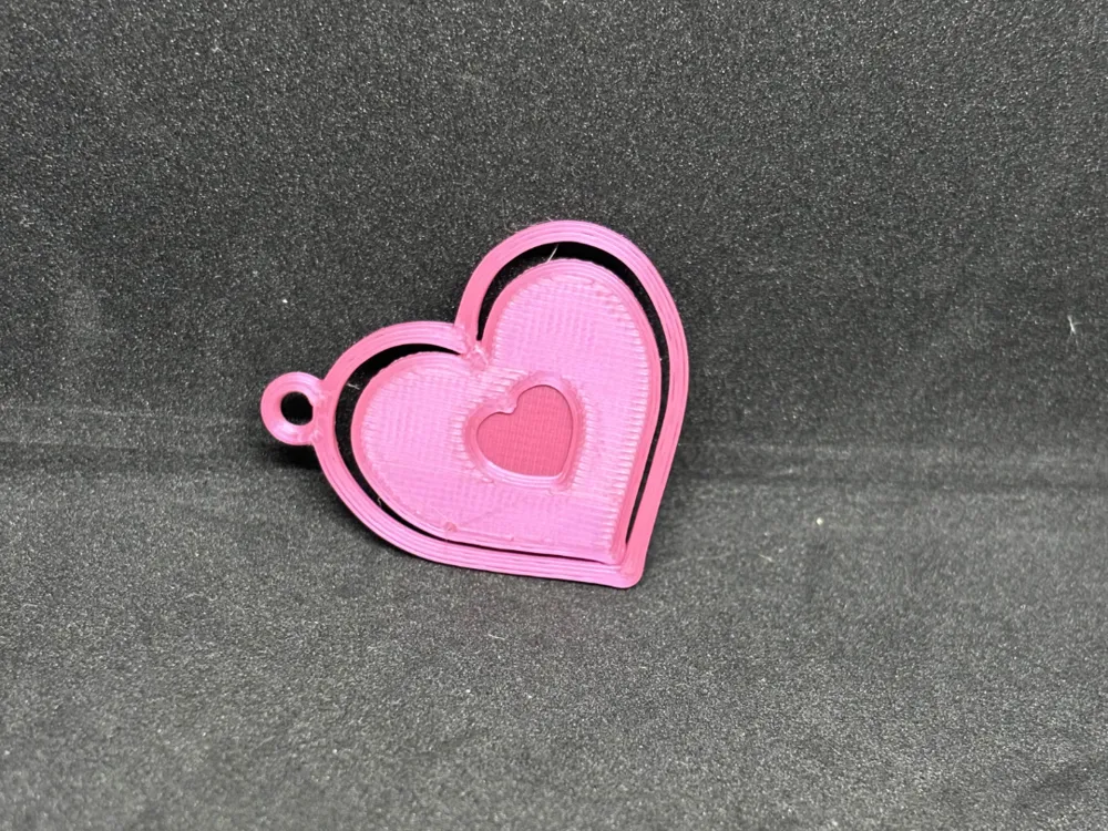 Customizable Valentine's Heart Spinner Keychain