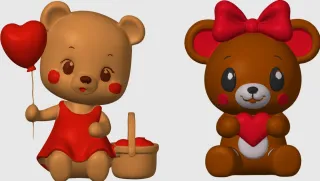Valentine's Day Teddy Bear Duo