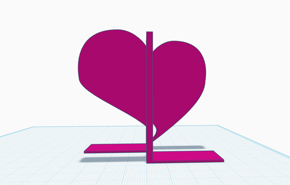 TinkerCad Heart Bookend+Booknook