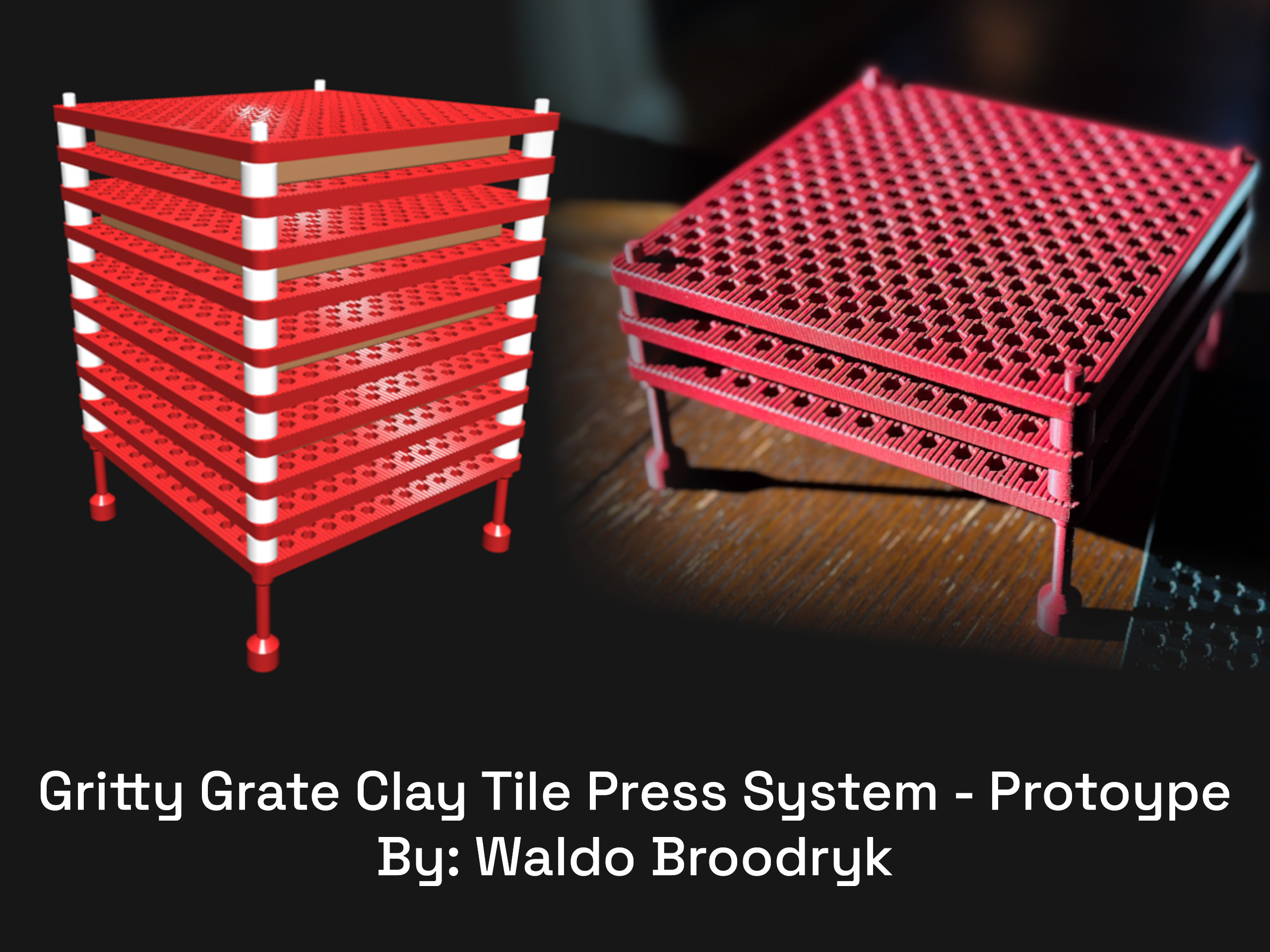 Gritty Grate Clay Tile & Coaster Press and Drying System PROTOTYPE