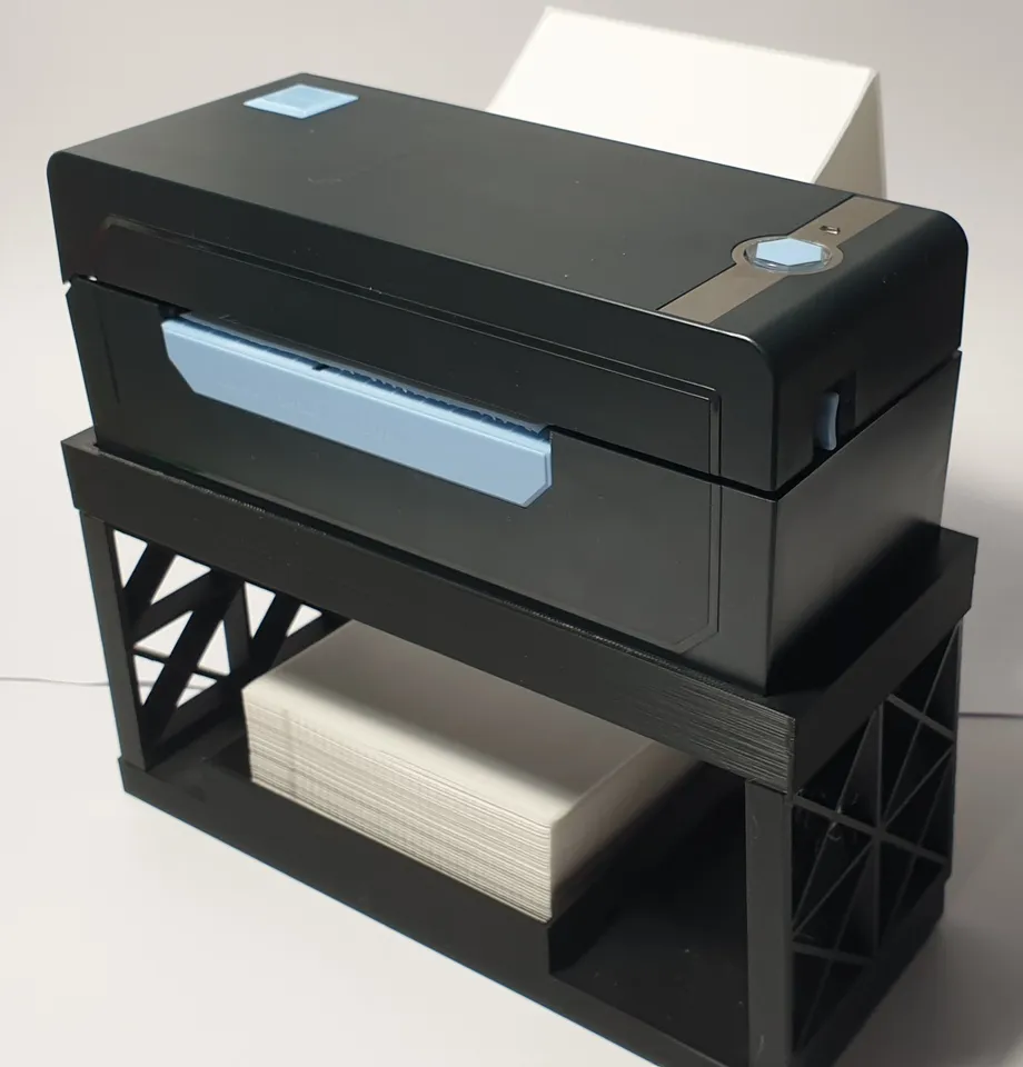 Jadens Thermal Printer stand with fanfold label holder by Tymek