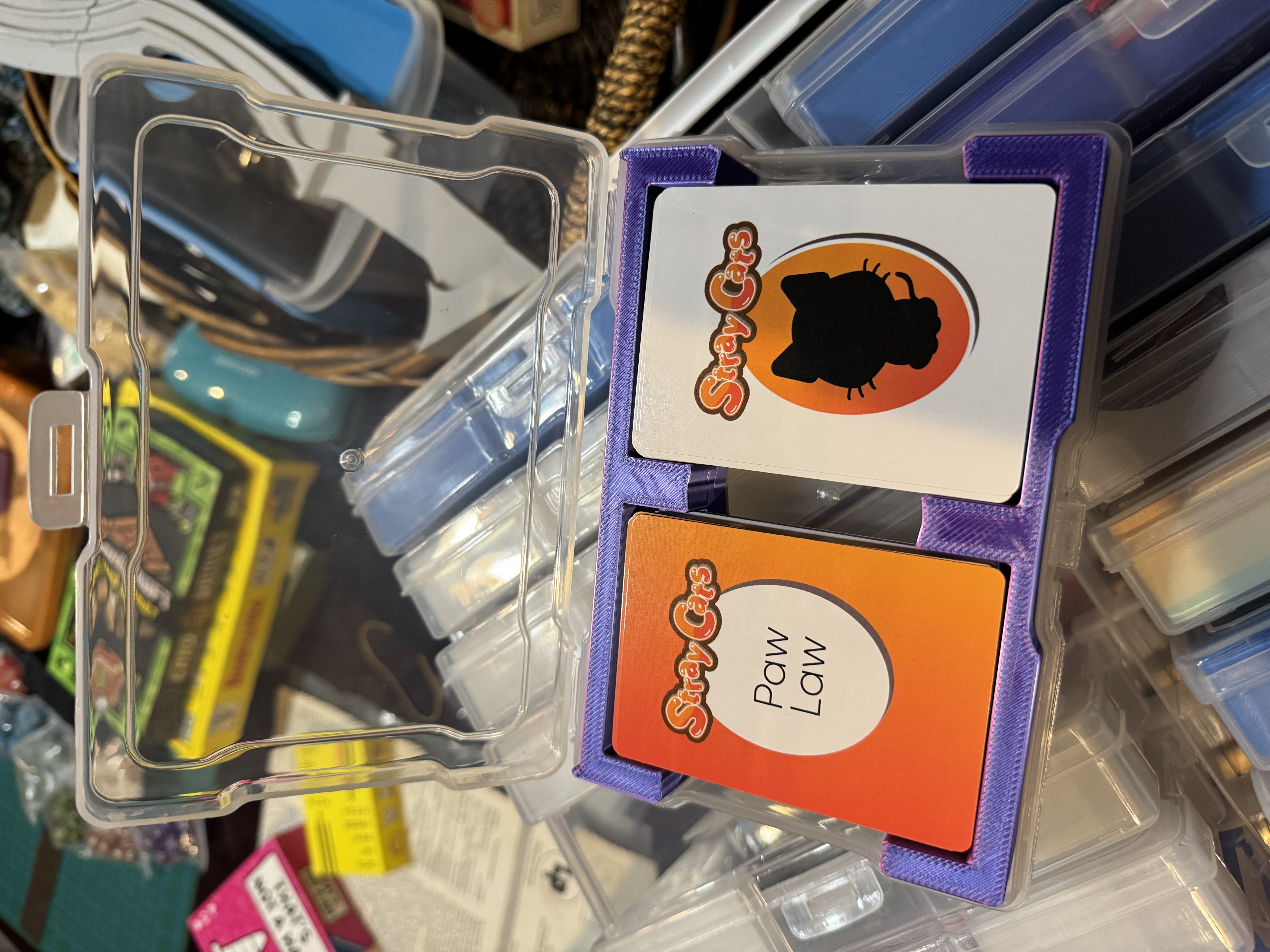Stray Cats card game photo caddy instert