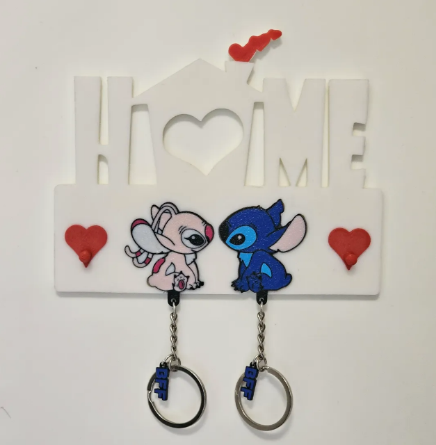 Angel and Stitch Couple Keychains