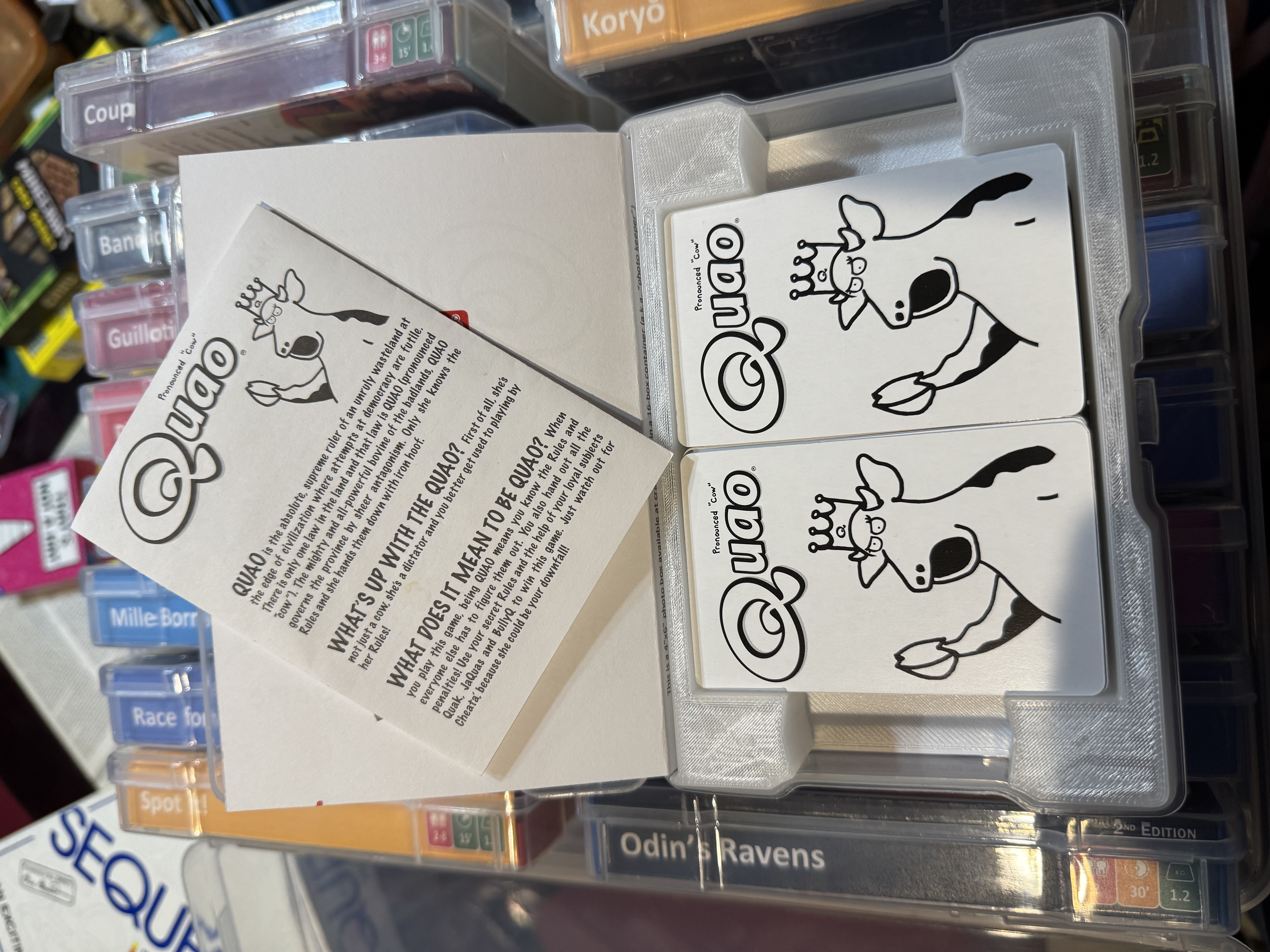 Quao card game photocaddy insert