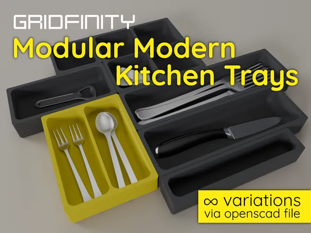 Gridfinity Modular Modern Kitchen Trays by Entrusc | Download free STL ...