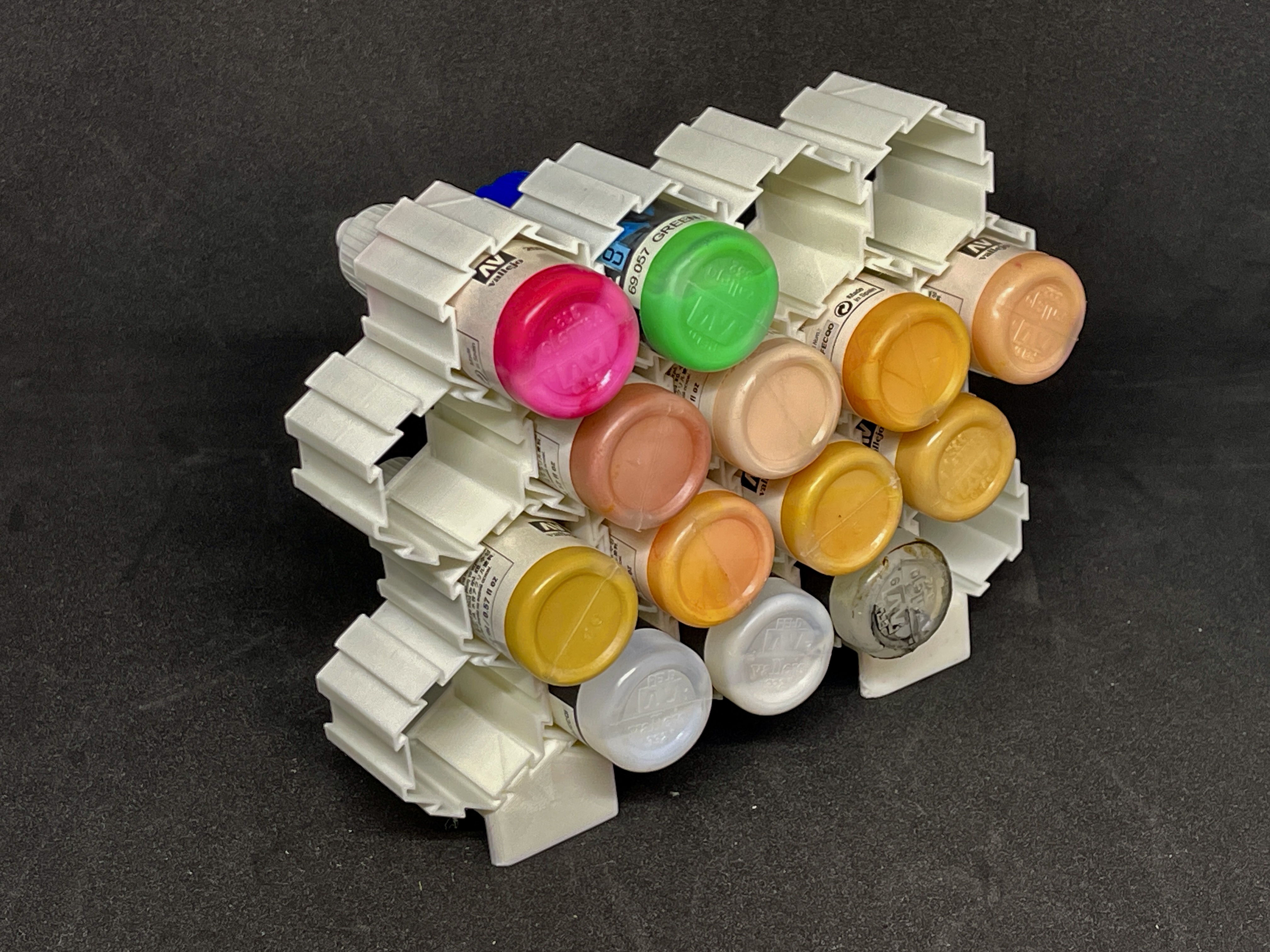Vallejo color bottle Vertical rack example builds