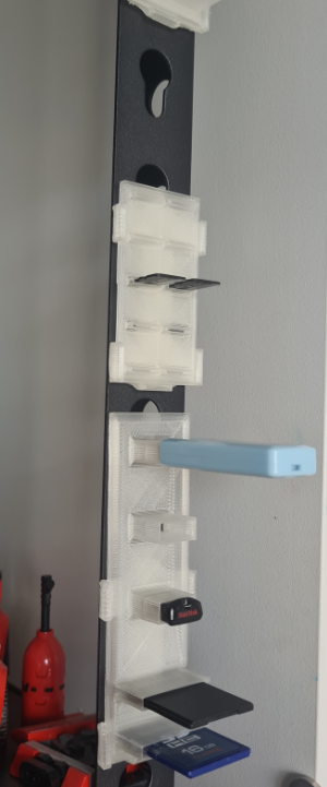 USB SD and MicroSD organiser, for shelving units