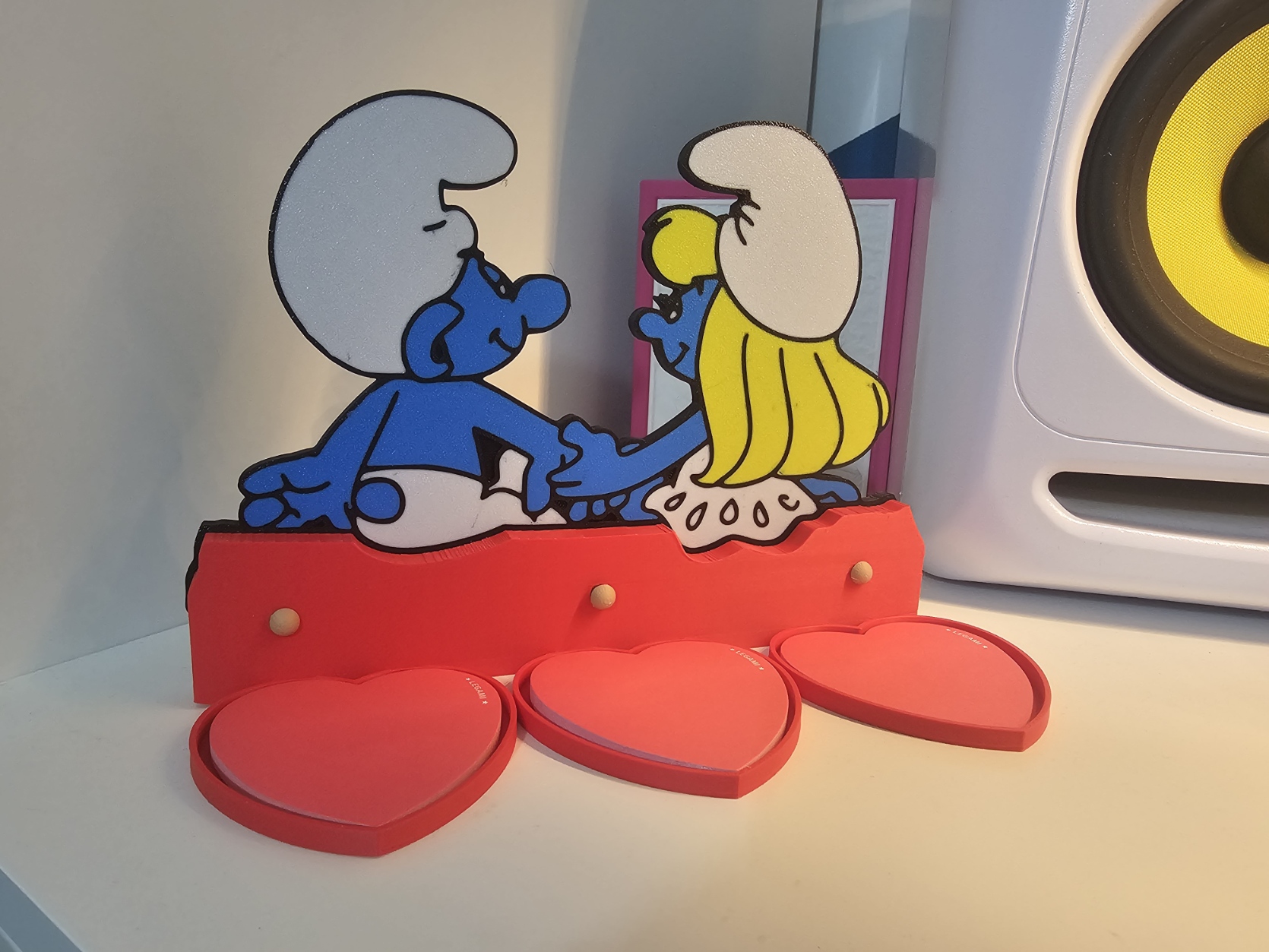 porta post it dei Puffi - "smurf"