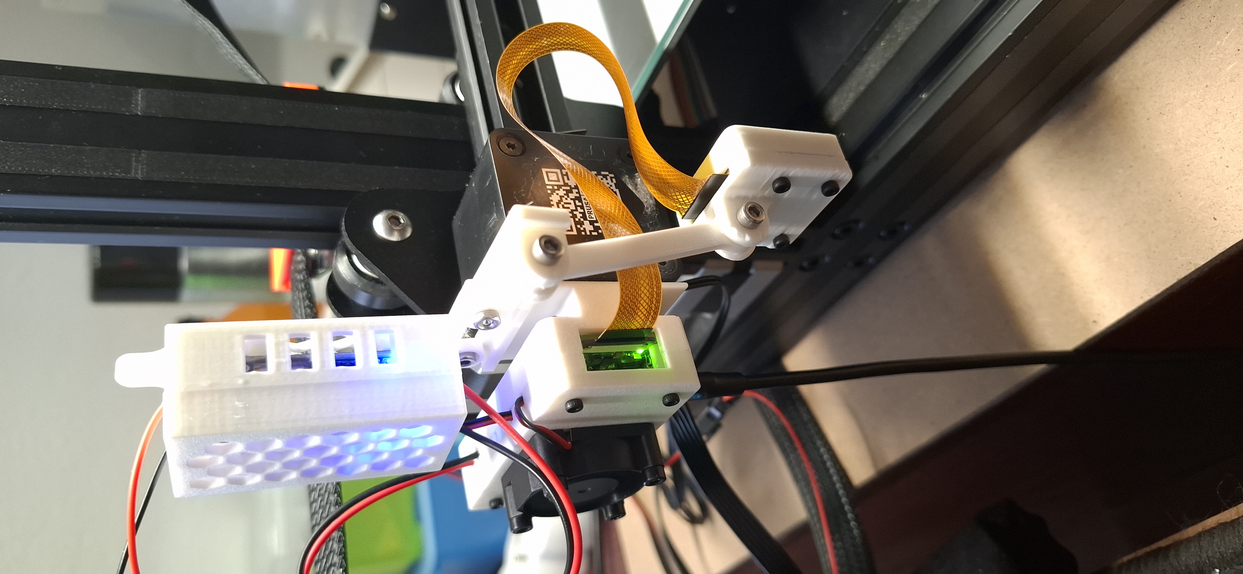 Raspberry Pi Zero 2W holder for Ender 3 PRO with Camera and 30mm cooling fan