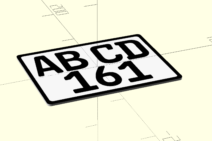 Licenseplate Script OpenScad