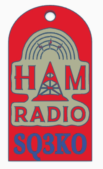 Keychain HAM RADIO + shortwave radio sign
