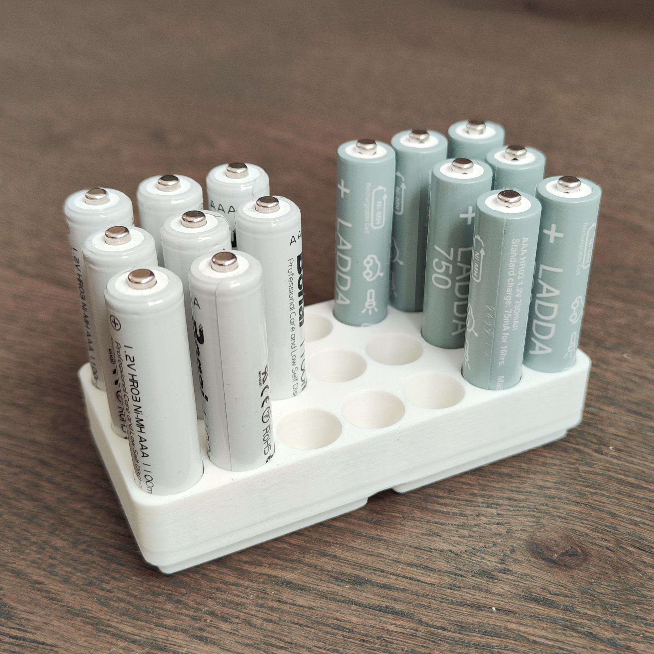 Gridfinity 2x1 Inter-stackable AAA battery holder
