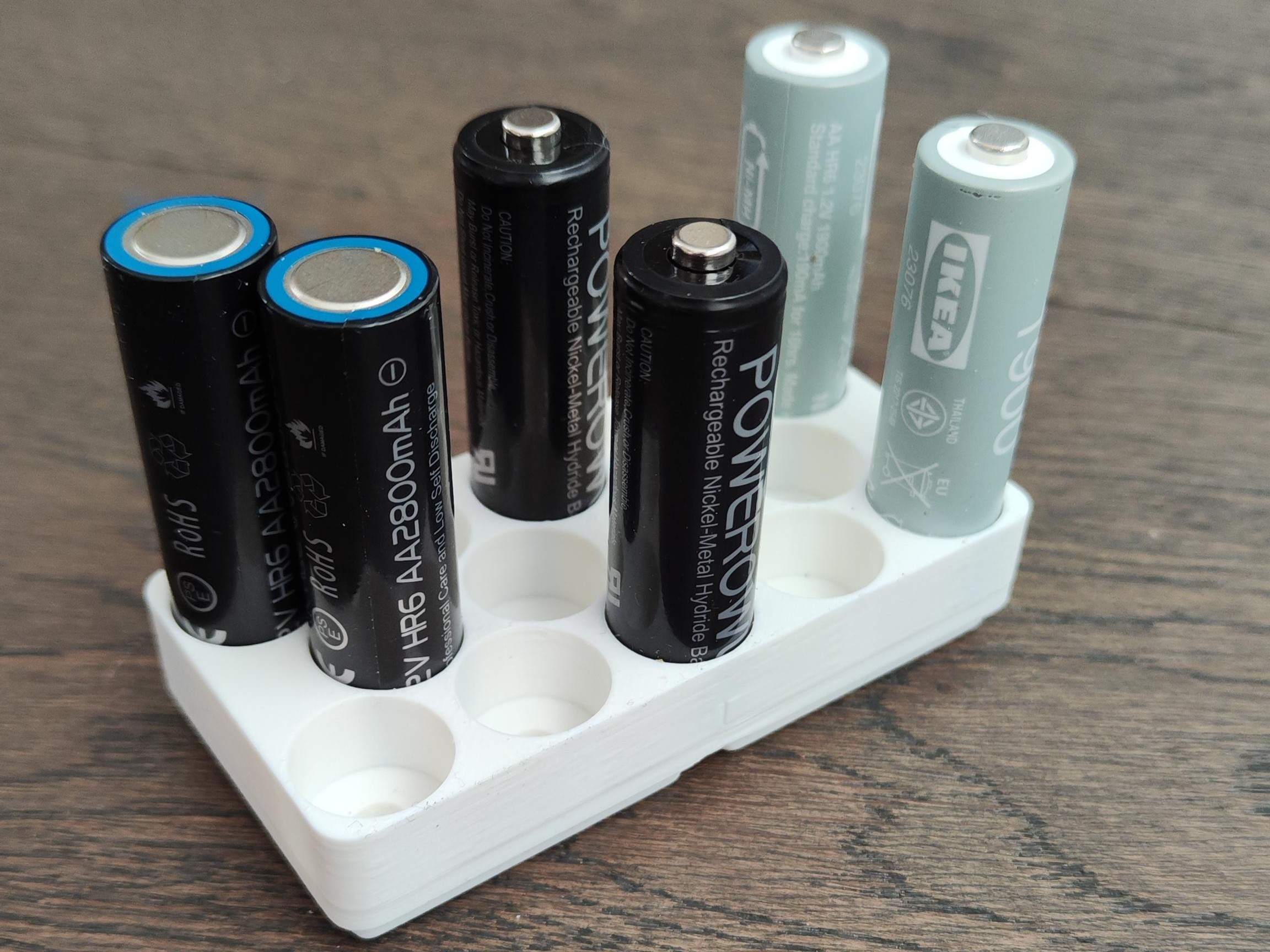 Miniatura 7 do modelo 3D Gridfinity 2x1 Inter-stackable AA battery holder