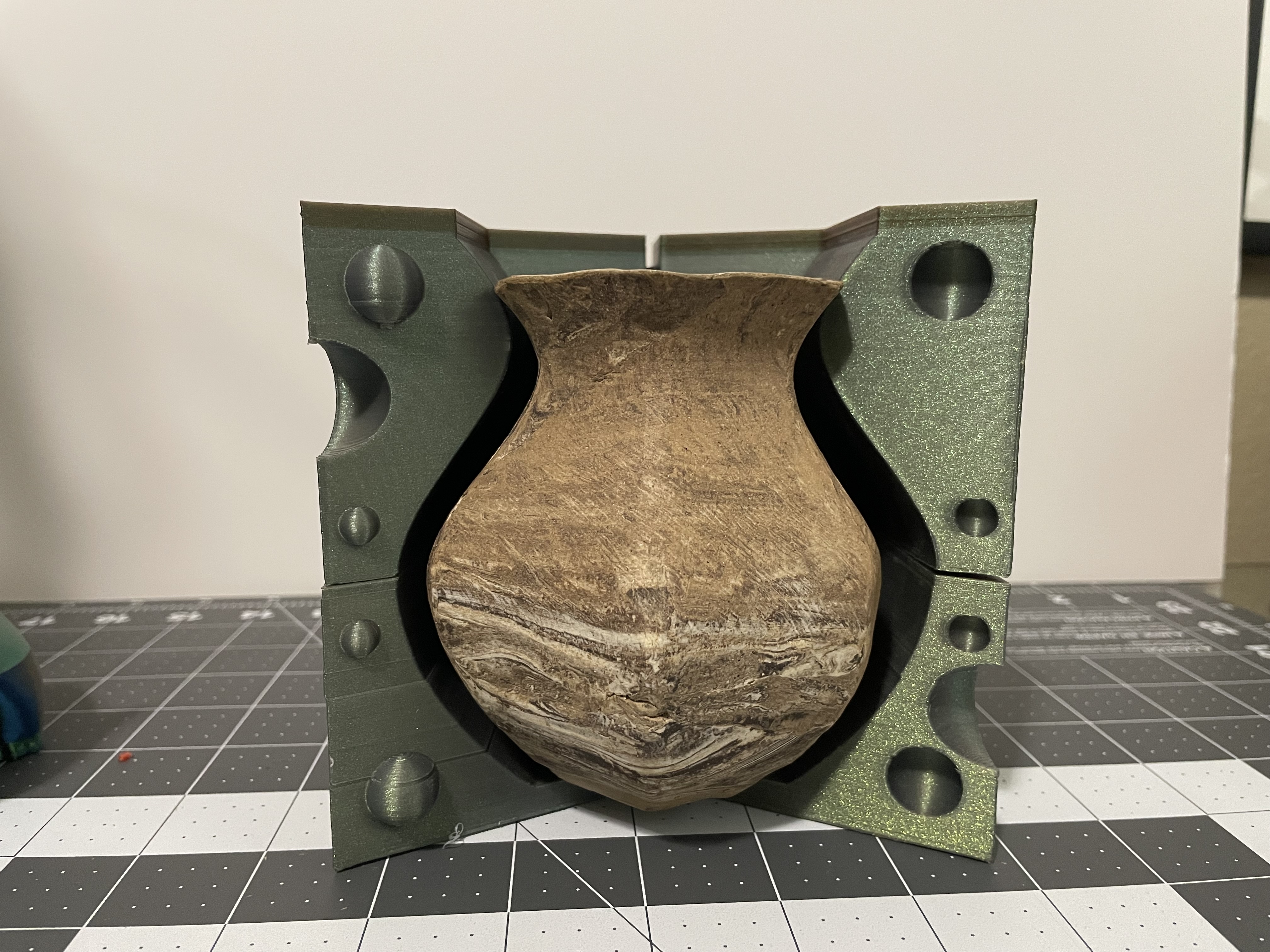 Molds for hand-built hexagonal clay vases