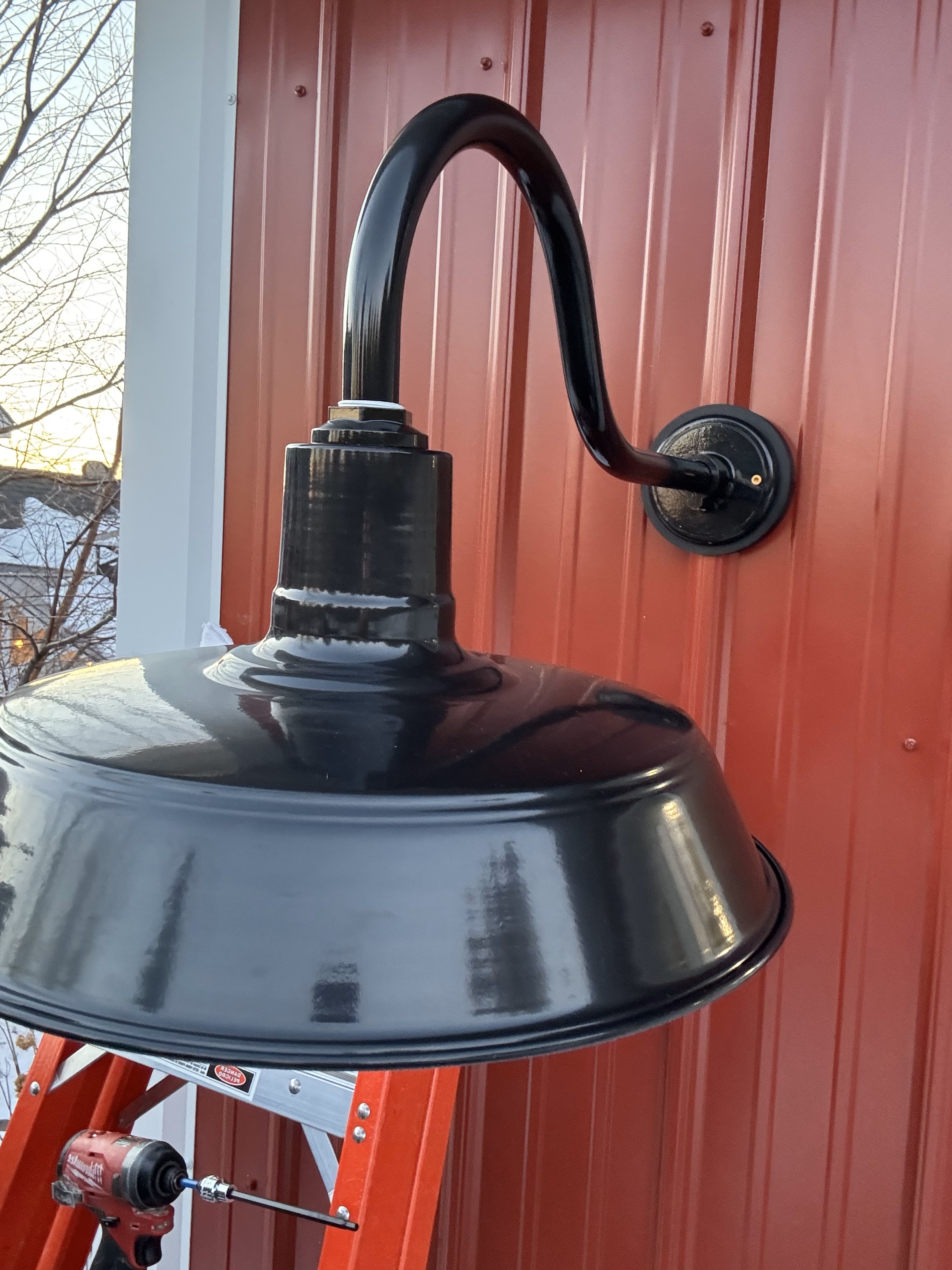 Outdoor Light Support Mount for Corrugated Metal Siding