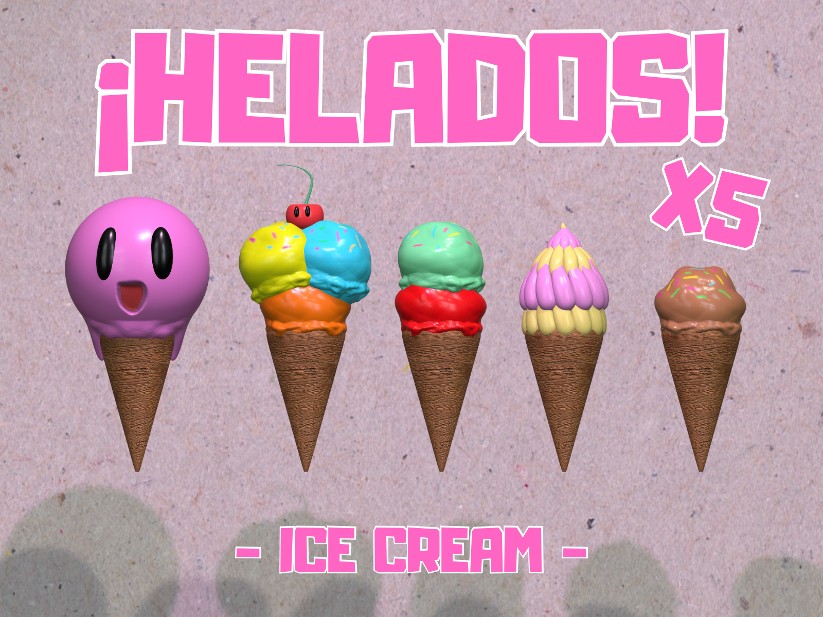 ¡5 Conos de Helado! ¡5 Ice Cream Cone!