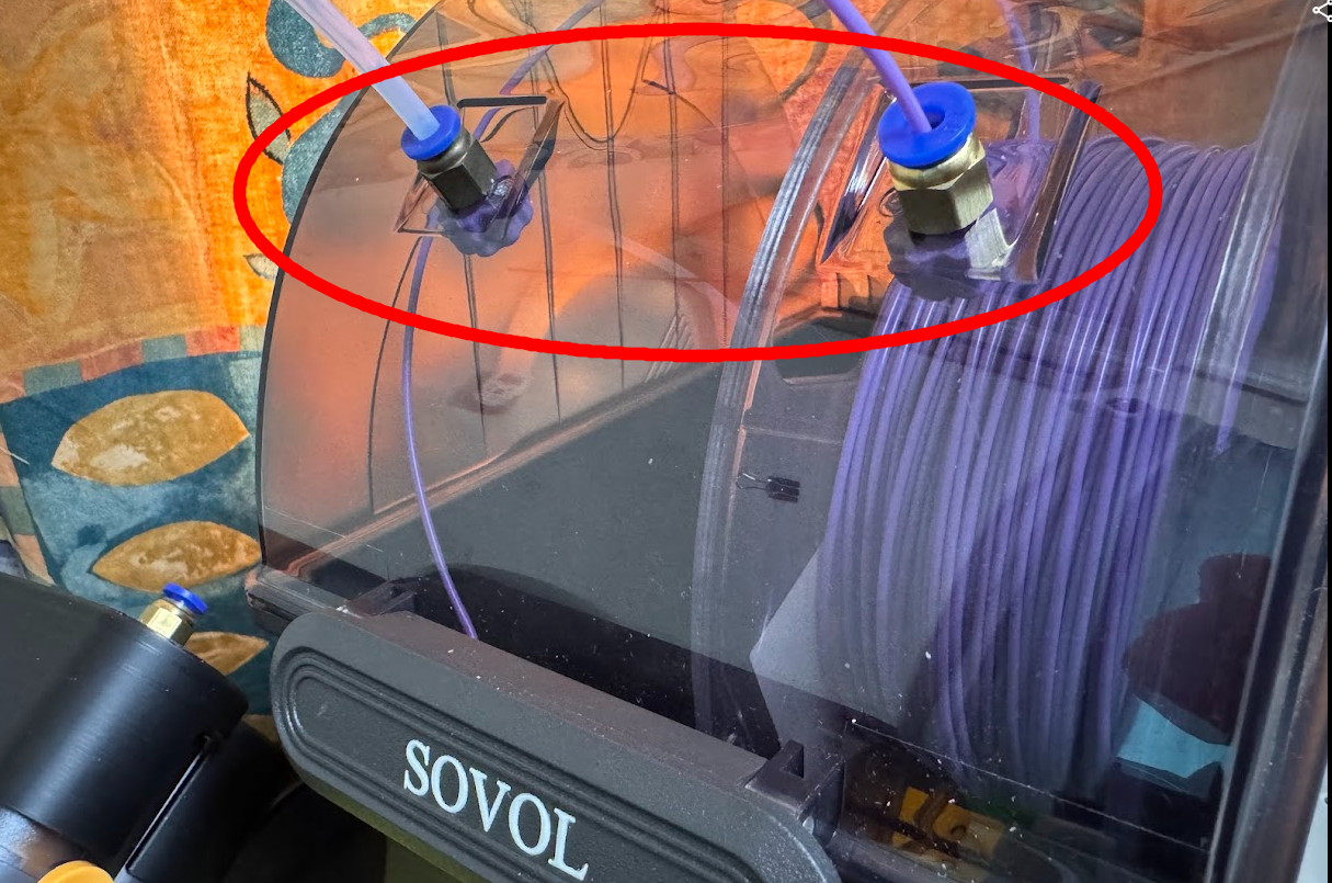PTEF Tube adaptor for SOVOL Filament Dryer SH02