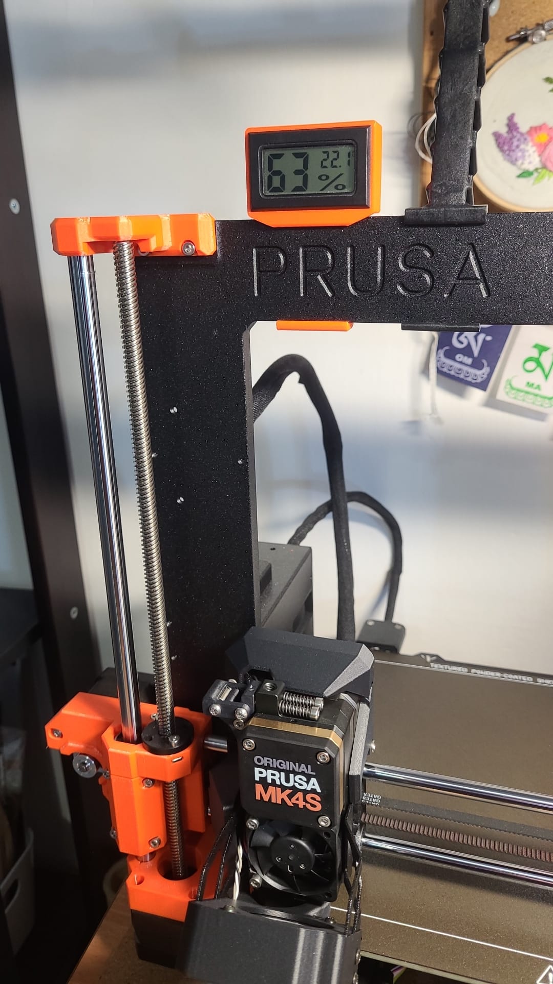 Humidity and Temperature Sensor Adapter / Holder / Mount - for  "Printer Frame" Prusa MK4S — miniatura 3