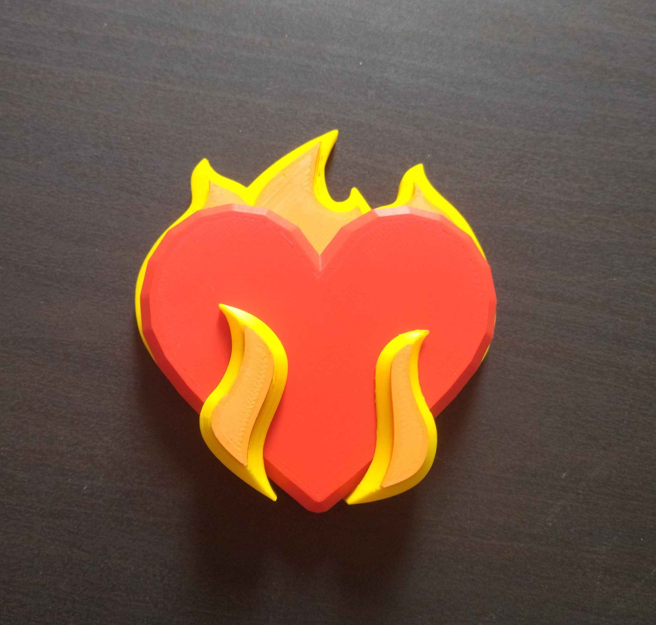 Heart on fire wall art