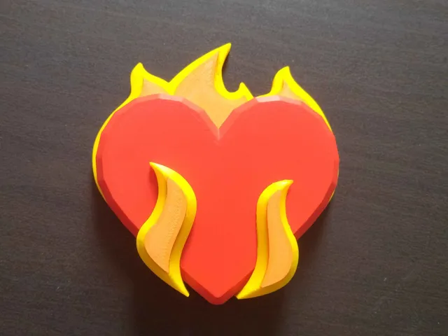 Heart on fire wall art
