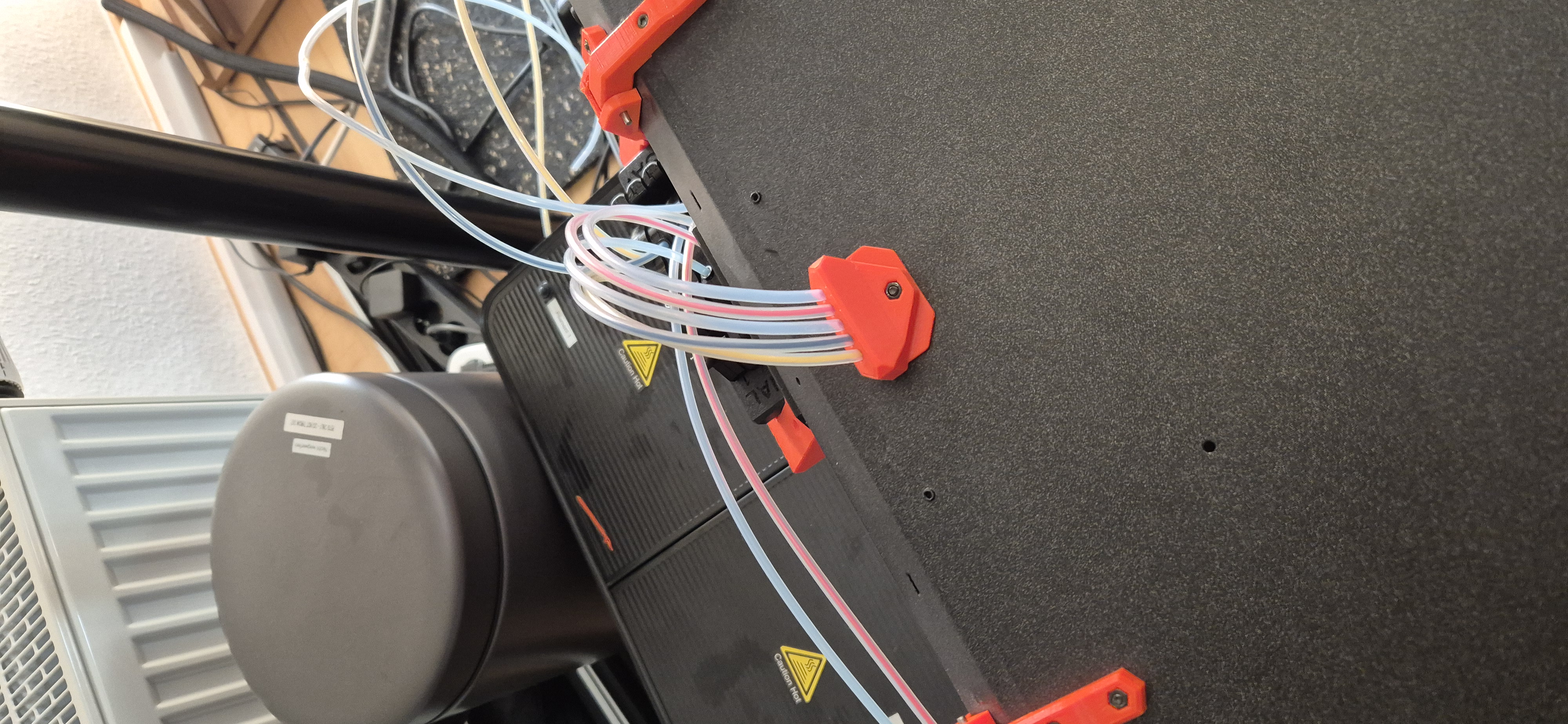 MMU PTFE Guide for Prusa Enclosure with Hinged Lid, 5 colors, no pinching!