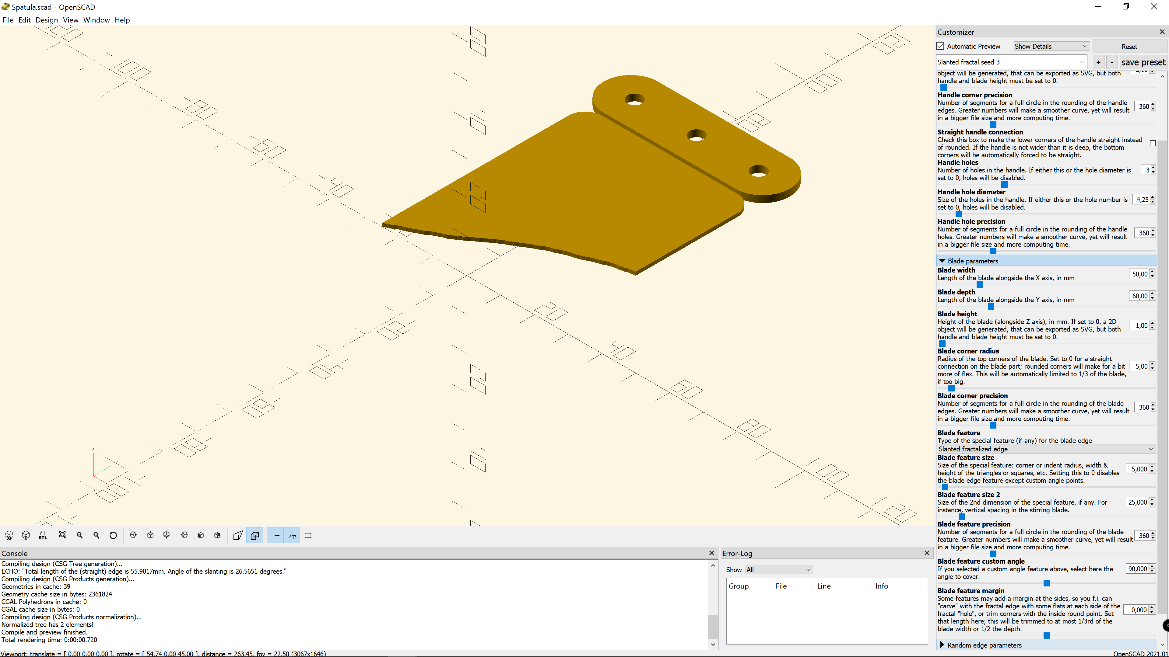 OpenSCAD spatula, sanding block & stirrer - fully customizable — miniatura 2