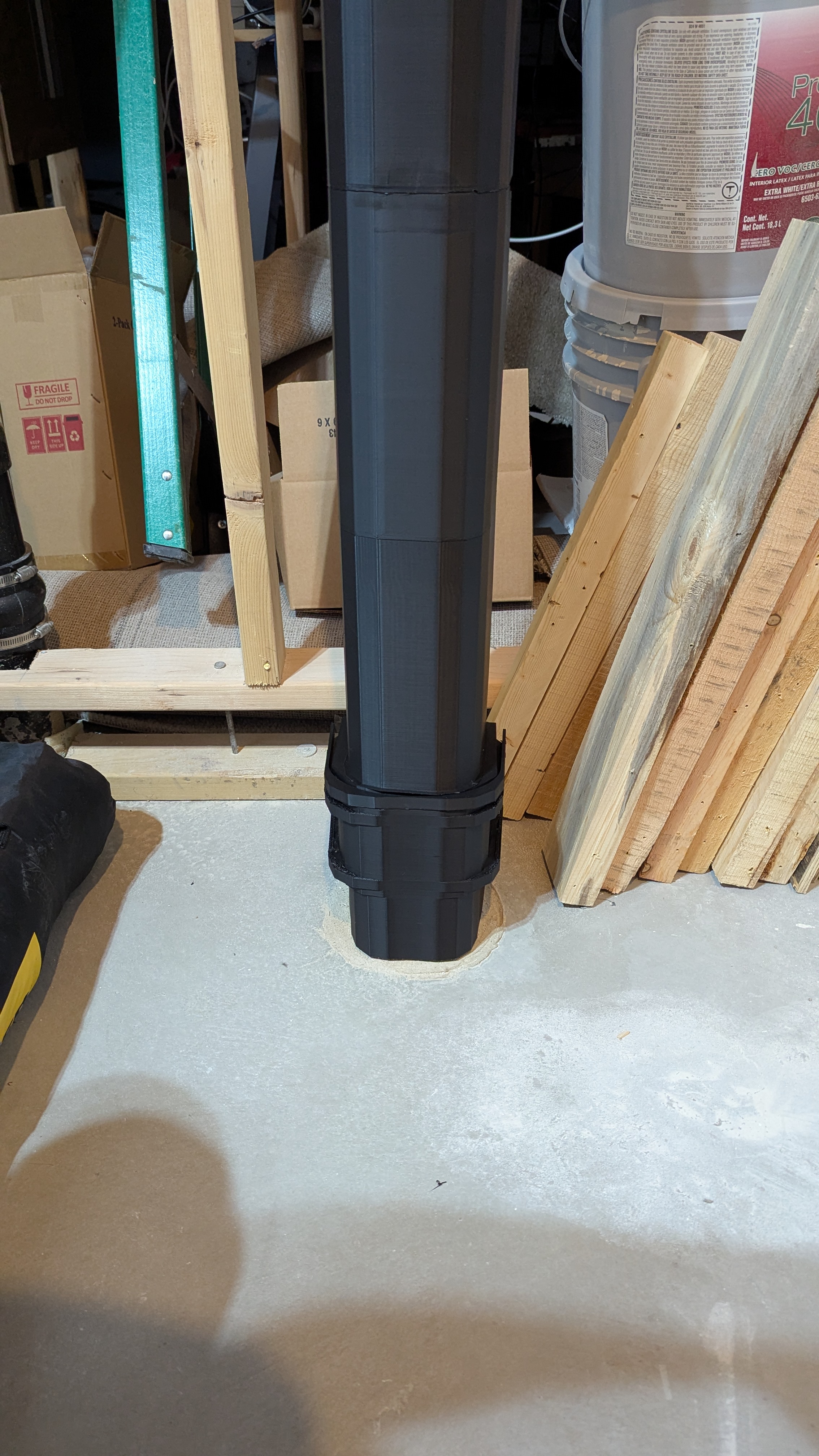 4" id black PVC pipe cover