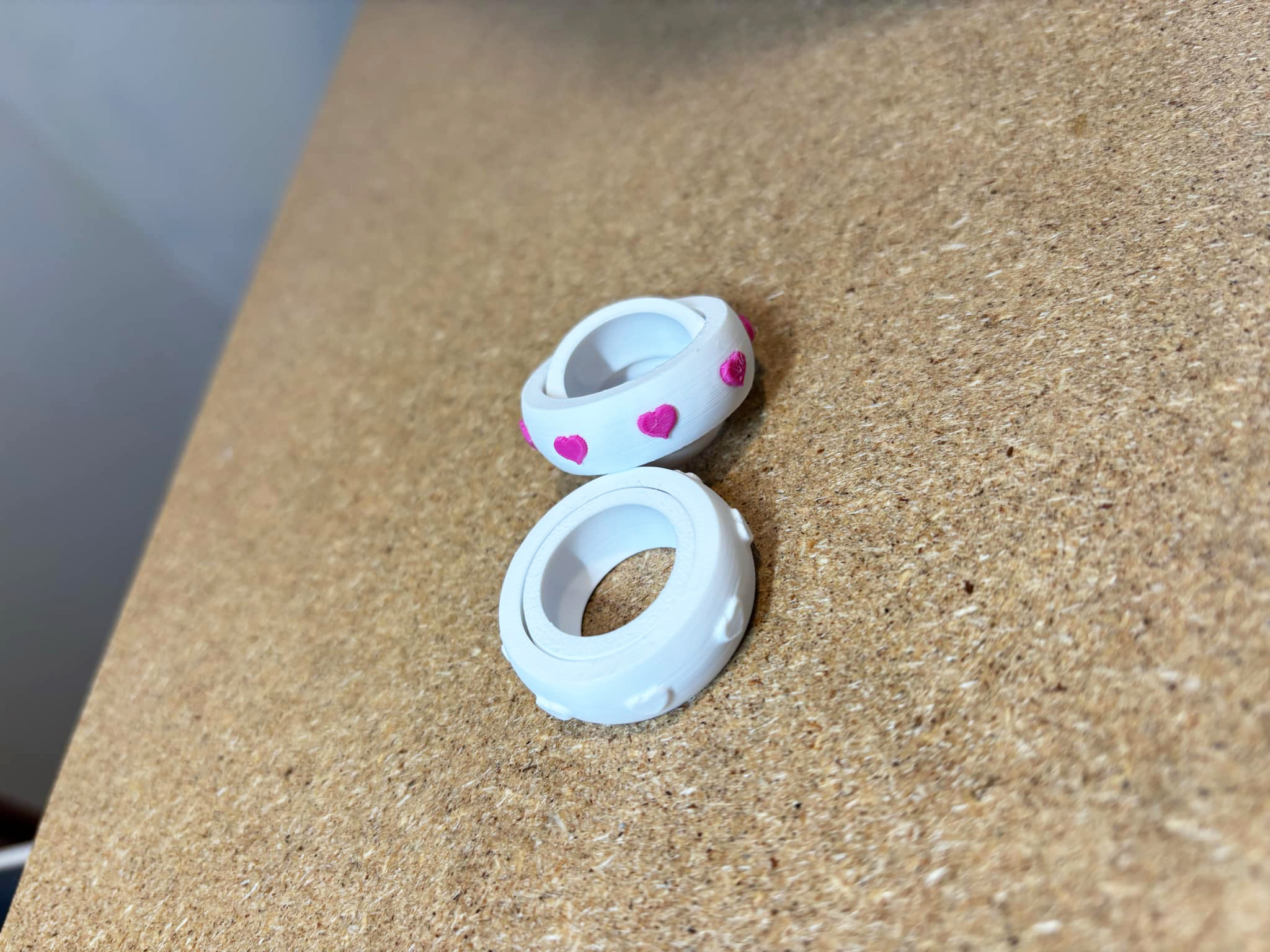 Valentine's day heart fidget gyro ring no ams
