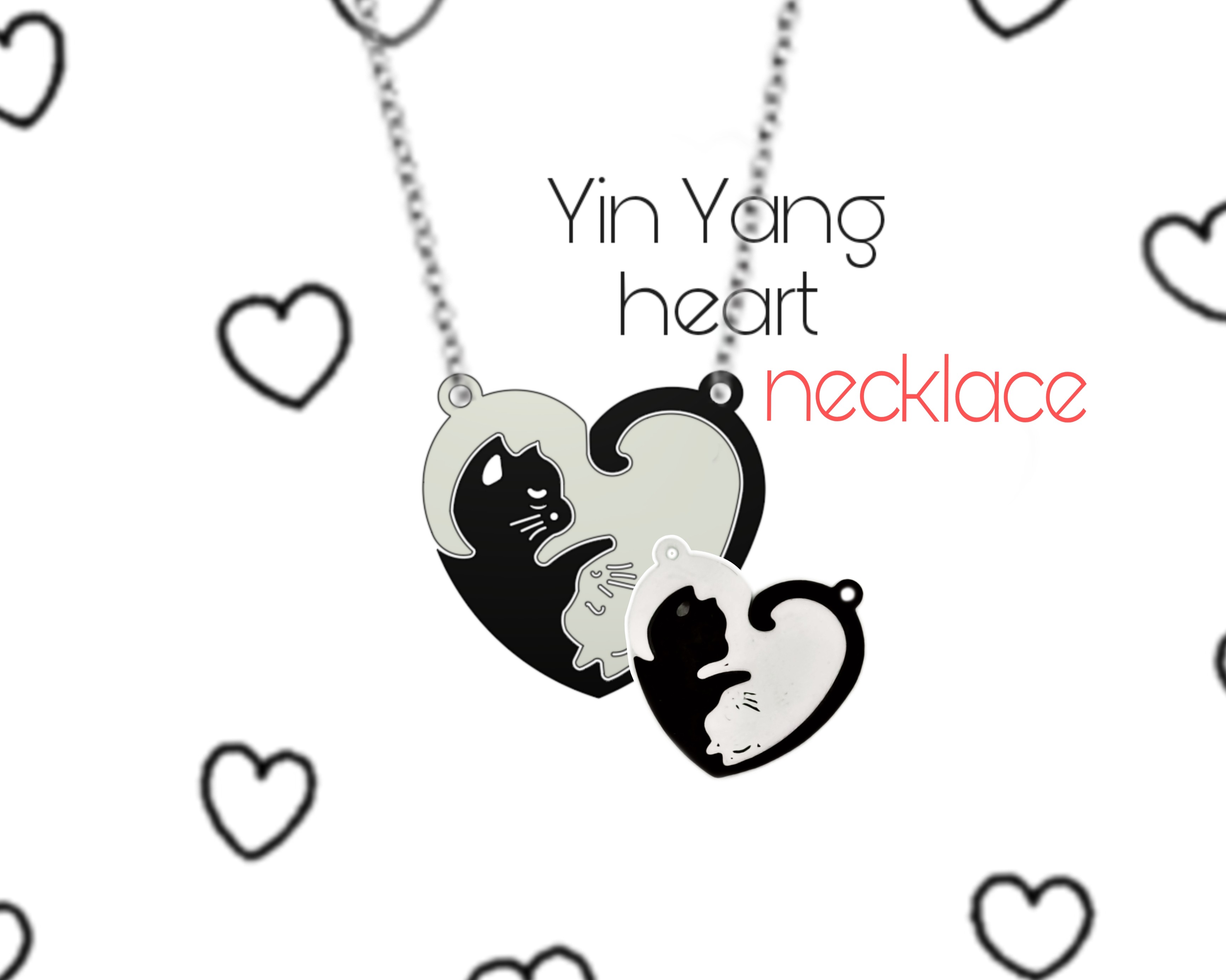 Yin Yang cat nacklace