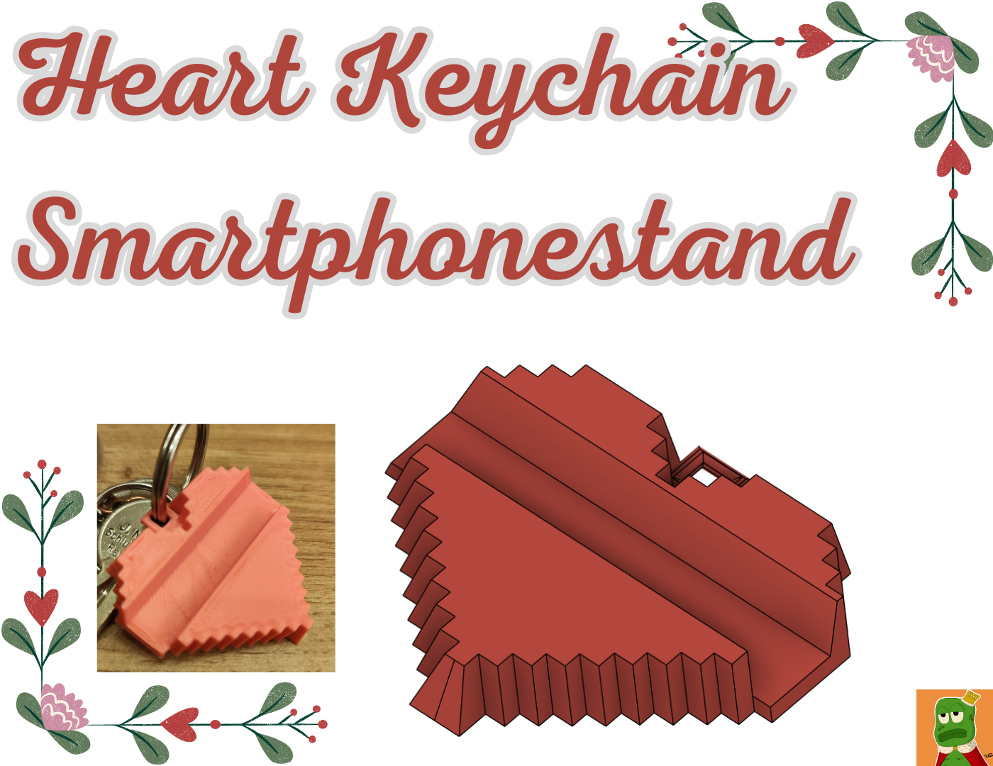 Heart Keychain Smartphonestand / Herz Schlüsselanhänger Handy Ständer