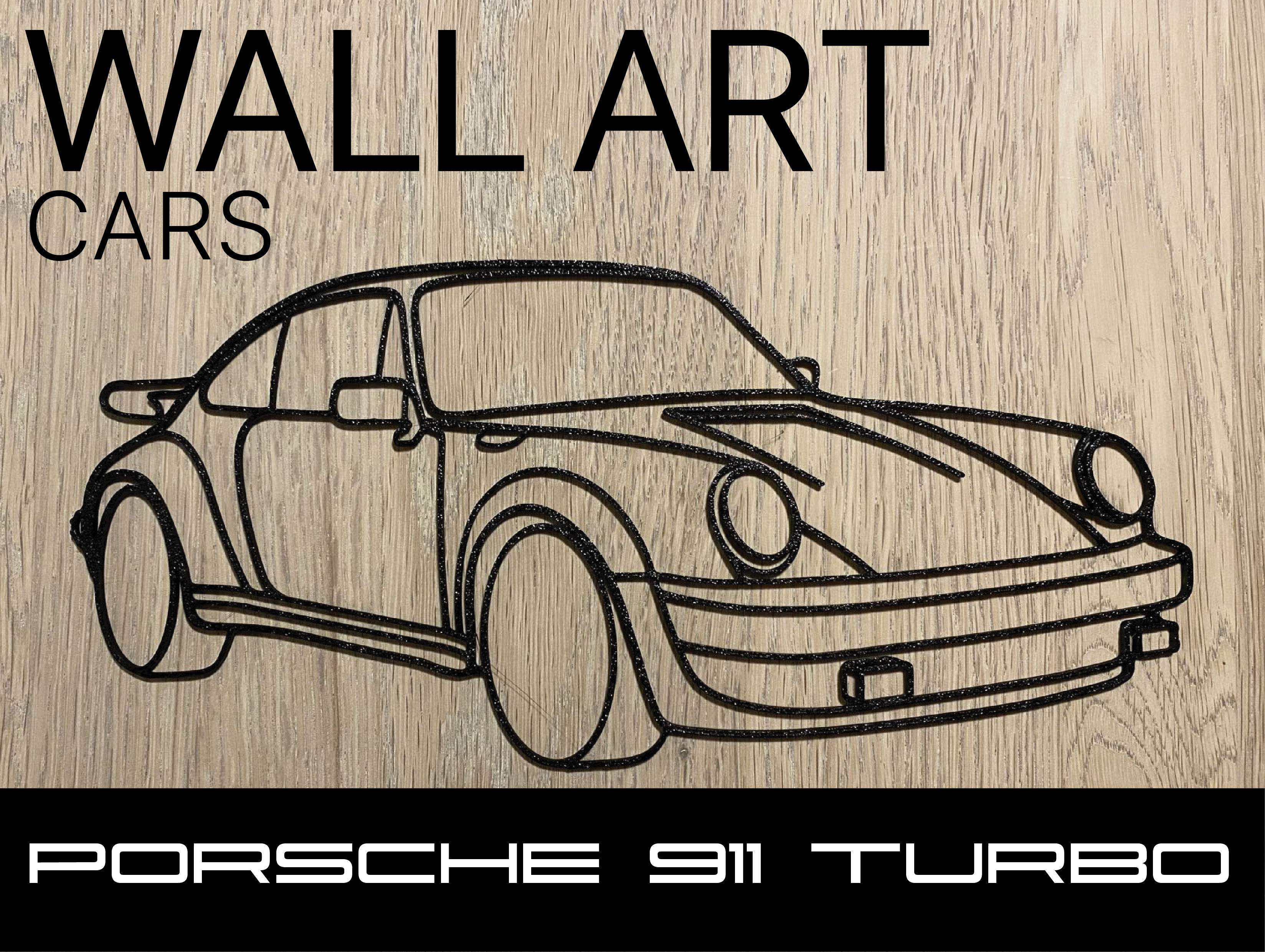 Car silhouette wall art - Porsche 911 Turbo 1975