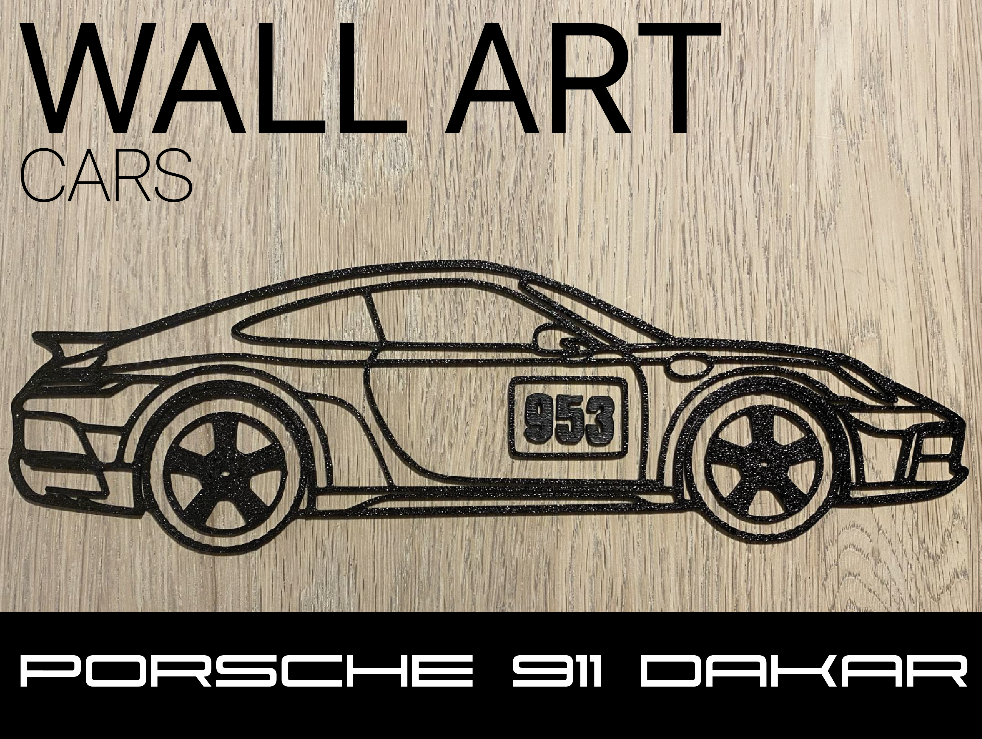 Car silhouette wall art - Porsche 911 Dakar