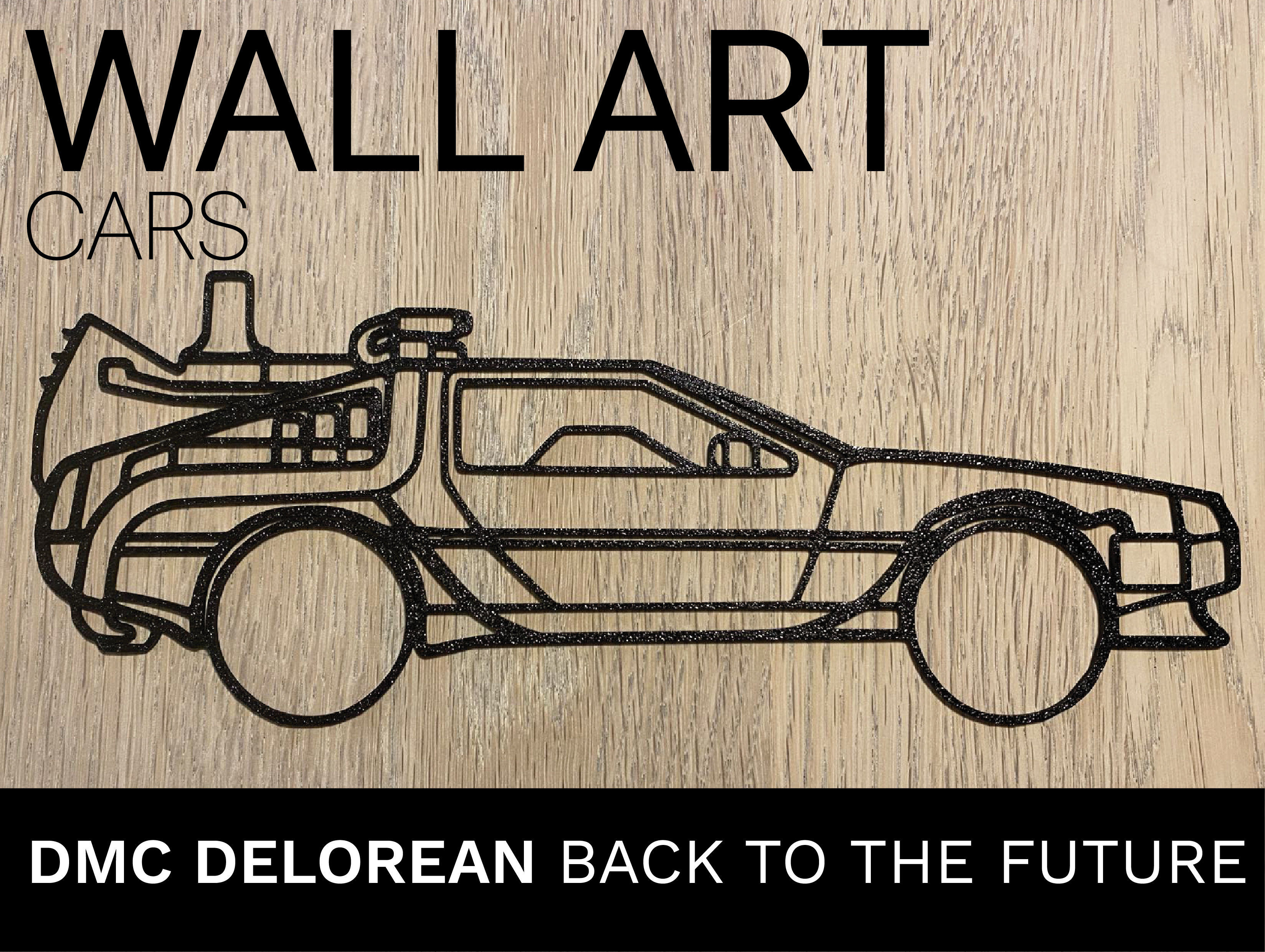 Car silhouette wall art - DMC Delorean back to the future