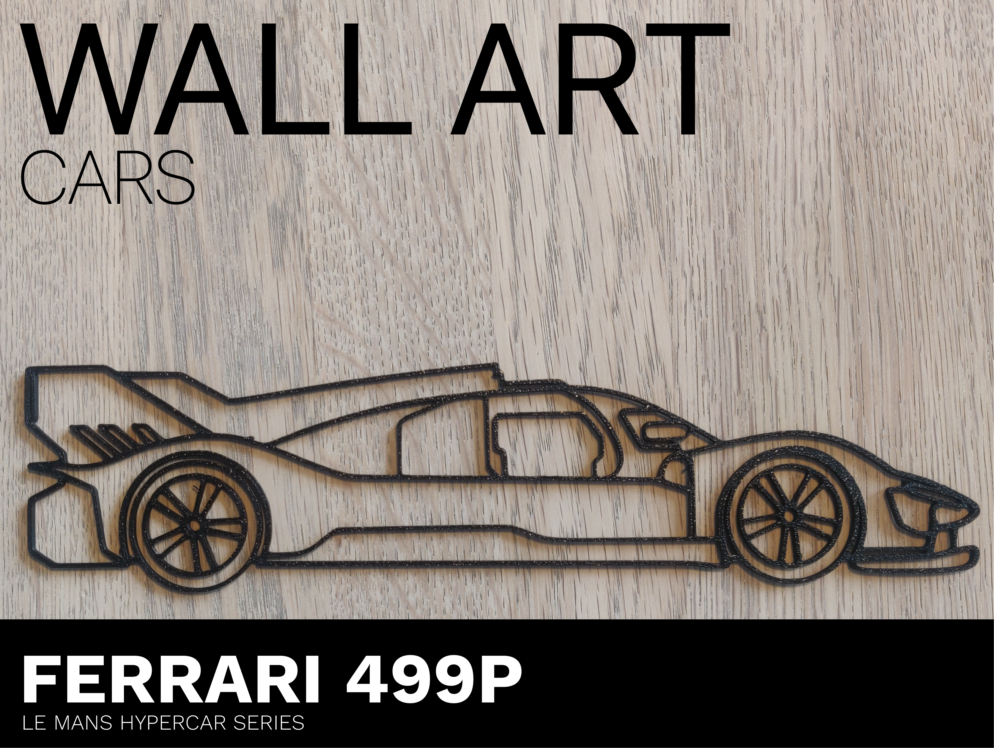 Car silhouette wall art - Ferrari 499P