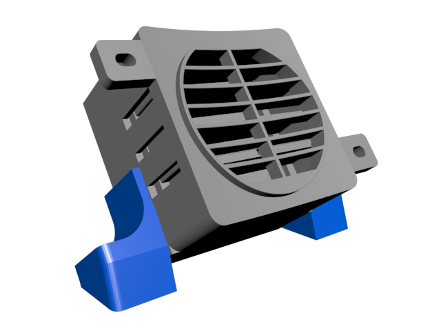 60mm fan mount angled 35 degrees (can be used for a ptc heater)