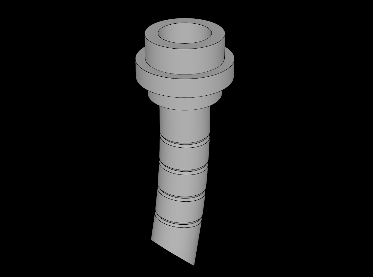 Lego Compatible (61199.dat) Minifig Lightsaber Hilt Short Curved