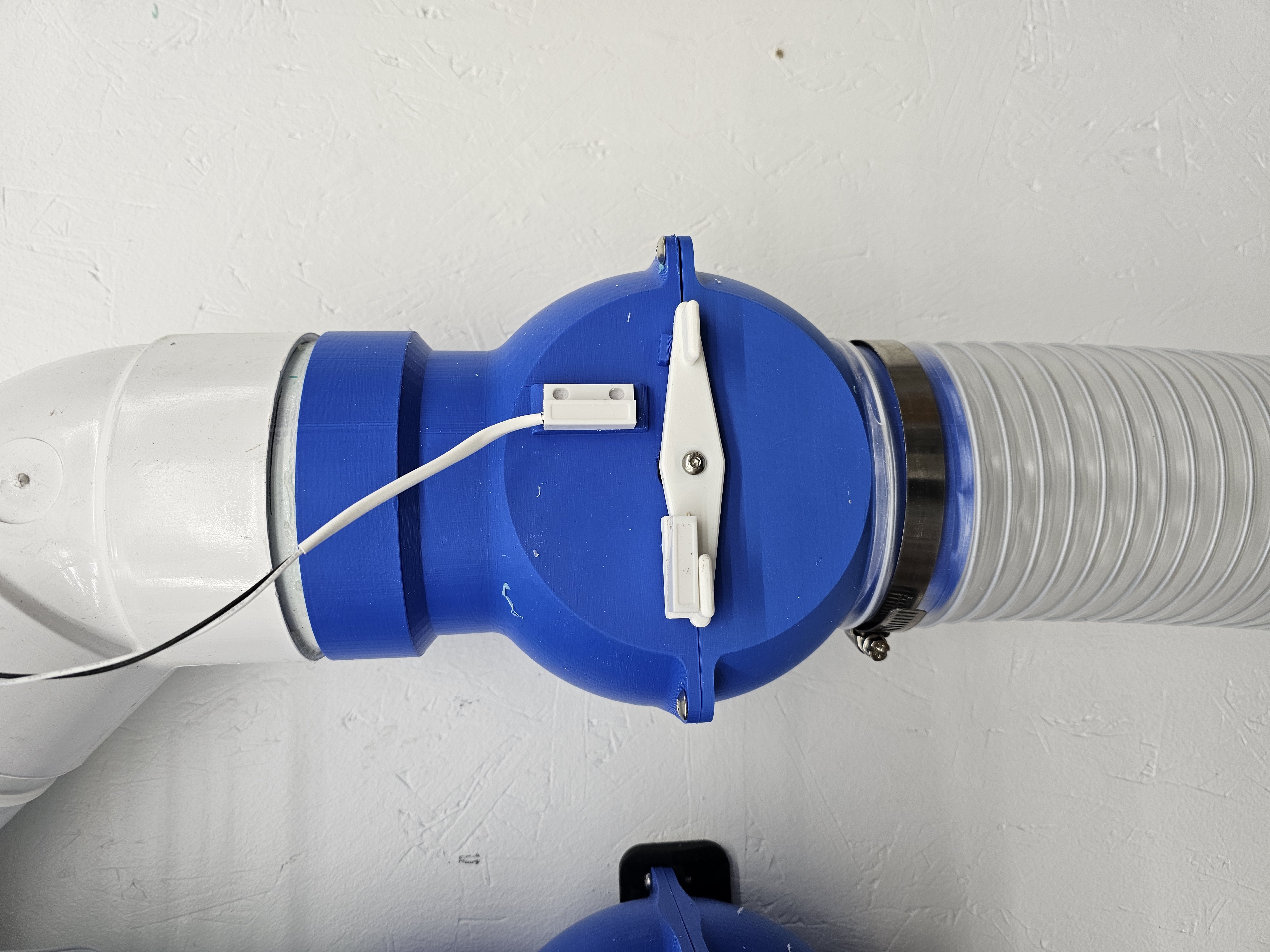 Blast Gate Ball Valve with flange and stop 3D model thumbnail