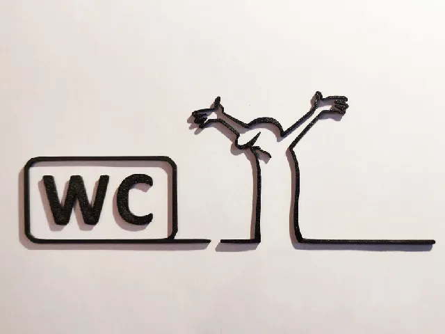 WC door hanger from the iconic cartoon "La Linea" Balum Balum.