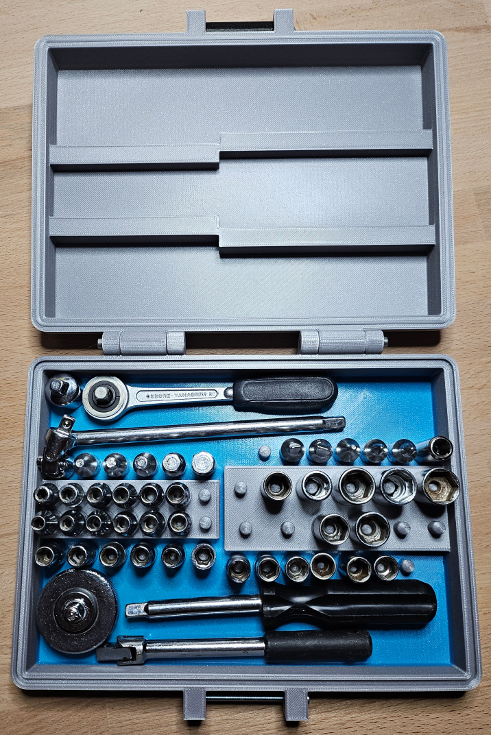 Box for Socket Wrench Set 52pcs 1/4" plus some place for accesories