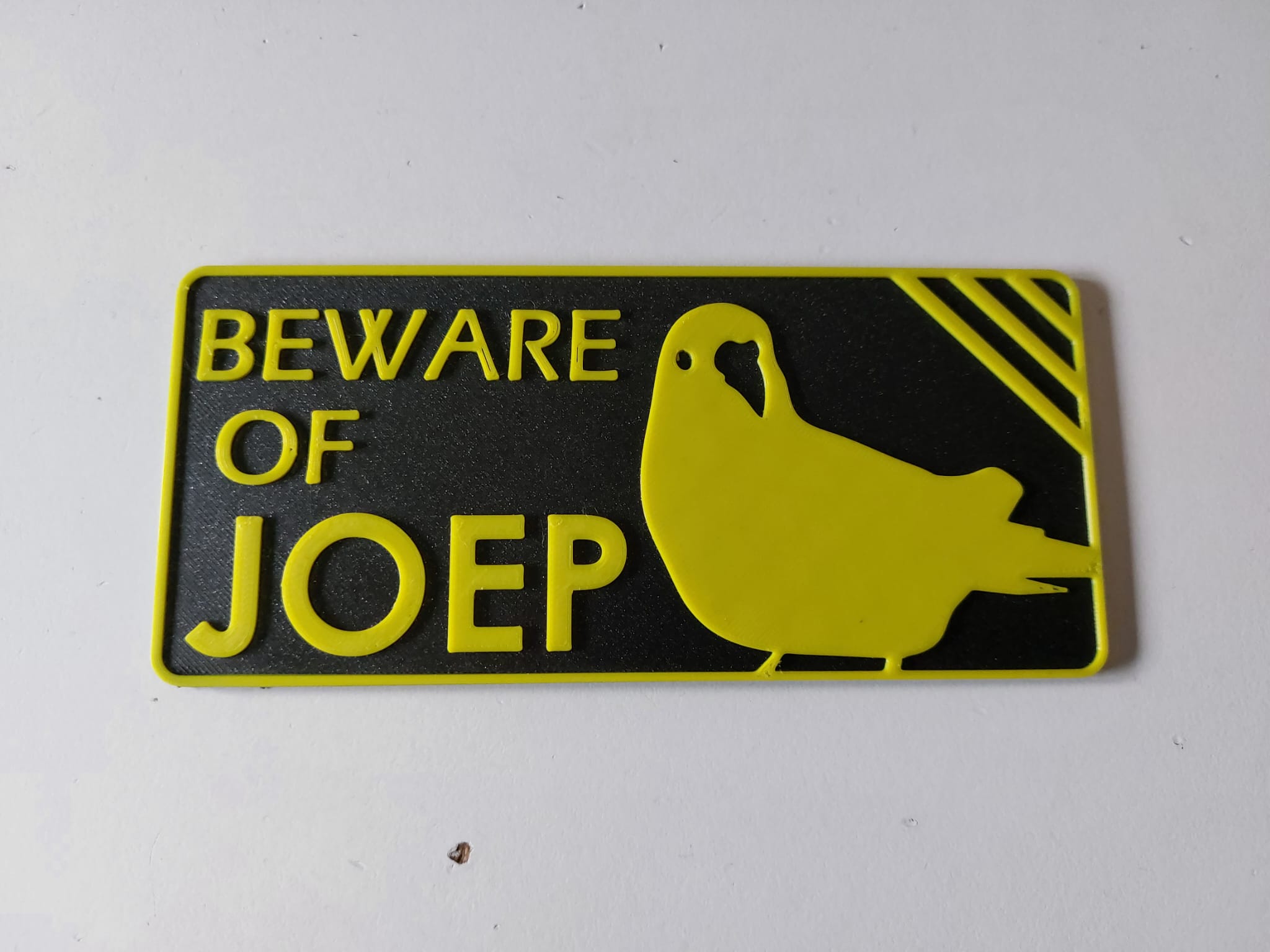 Beware of Bird Sign (Parakeet / Budgie) (add custom name)